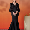 Lantern Sleeves Fashion Round Neck Mermaid High Quality Luxury Maxi Dresses - Image 6