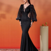 Lantern Sleeves Fashion Round Neck Mermaid High Quality Luxury Maxi Dresses - Image 8
