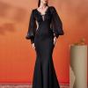 Lantern Sleeves Fashion Round Neck Mermaid High Quality Luxury Maxi Dresses - Image 9
