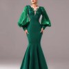 Lantern Sleeves Fashion Round Neck Mermaid High Quality Luxury Maxi Dresses - Image 2