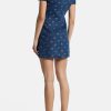 Luxury Mini Diamond Denim Short Sleeved Skirt Dress - Image 2