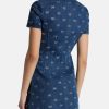 Luxury Mini Diamond Denim Short Sleeved Skirt Dress - Image 4