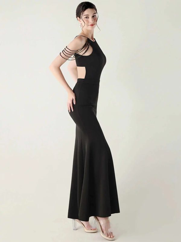 Luxury Rhinestone Long Maxi Dress - Image 3