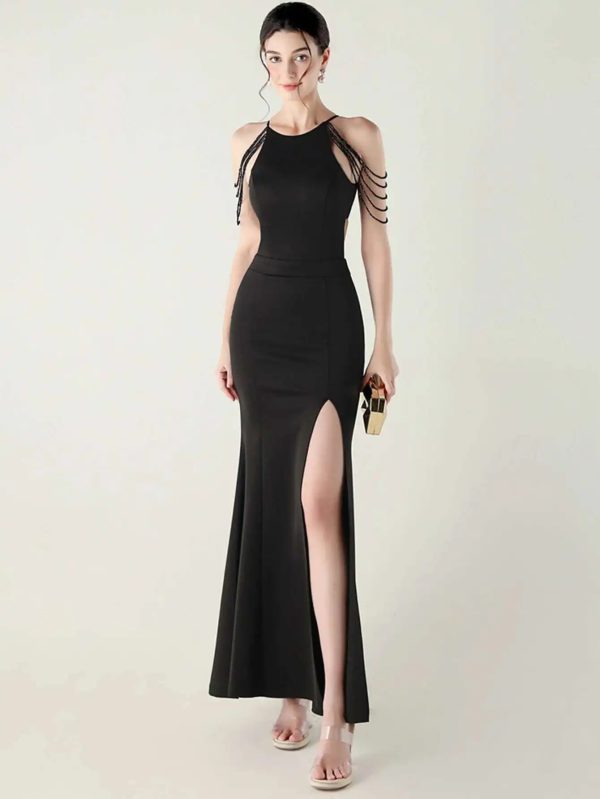 Luxury Rhinestone Long Maxi Dress - Image 2