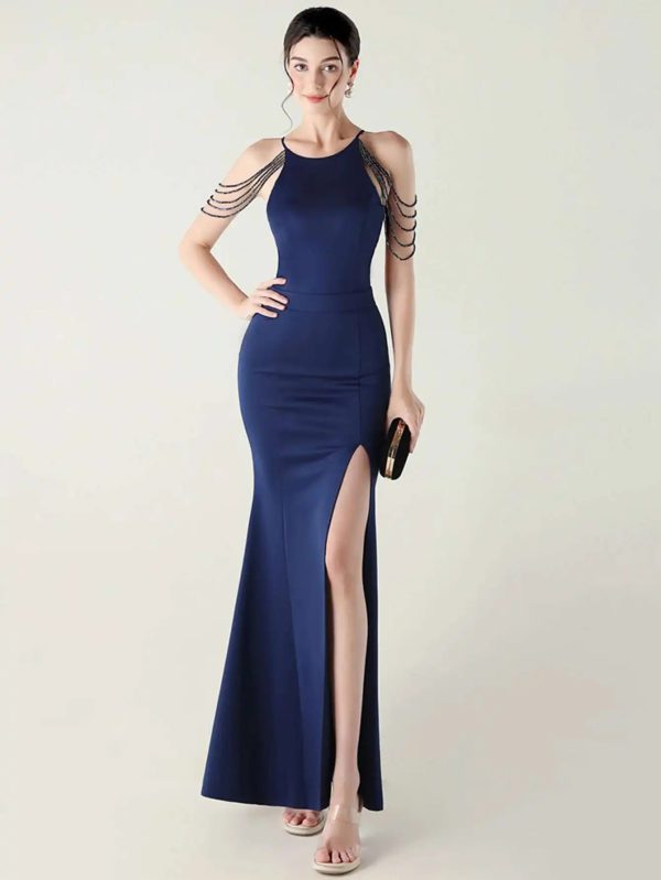 Luxury Rhinestone Long Maxi Dress - Image 4