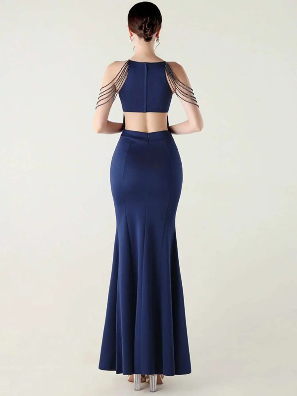 Luxury Rhinestone Long Maxi Dress - Image 9