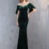 Luxury Velvet See Through Mesh Maxi Long Dresses