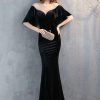 Luxury Velvet See Through Mesh Maxi Long Dresses - Image 20
