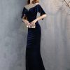 Luxury Velvet See Through Mesh Maxi Long Dresses - Image 22