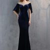 Luxury Velvet See Through Mesh Maxi Long Dresses - Image 4