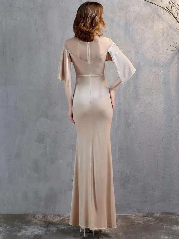 Luxury Velvet See Through Mesh Maxi Long Dresses - Image 25