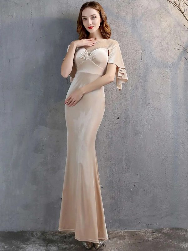 Luxury Velvet See Through Mesh Maxi Long Dresses - Image 26