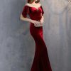 Luxury Velvet See Through Mesh Maxi Long Dresses - Image 17