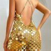 Metal Sequin Fashion Luxury See Through Mini Dress - Image 8