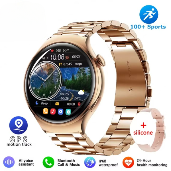 Mini Steel Smartwatch with Sports Tracking and Heart Rate Sensor