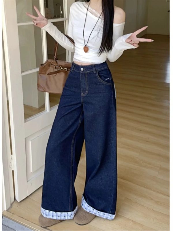 Plaid Patchwork Vintage Casual Sweet Bow Print Pants
