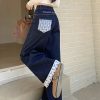 Plaid Patchwork Vintage Casual Sweet Bow Print Pants - Image 2