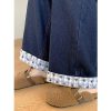 Plaid Patchwork Vintage Casual Sweet Bow Print Pants - Image 5