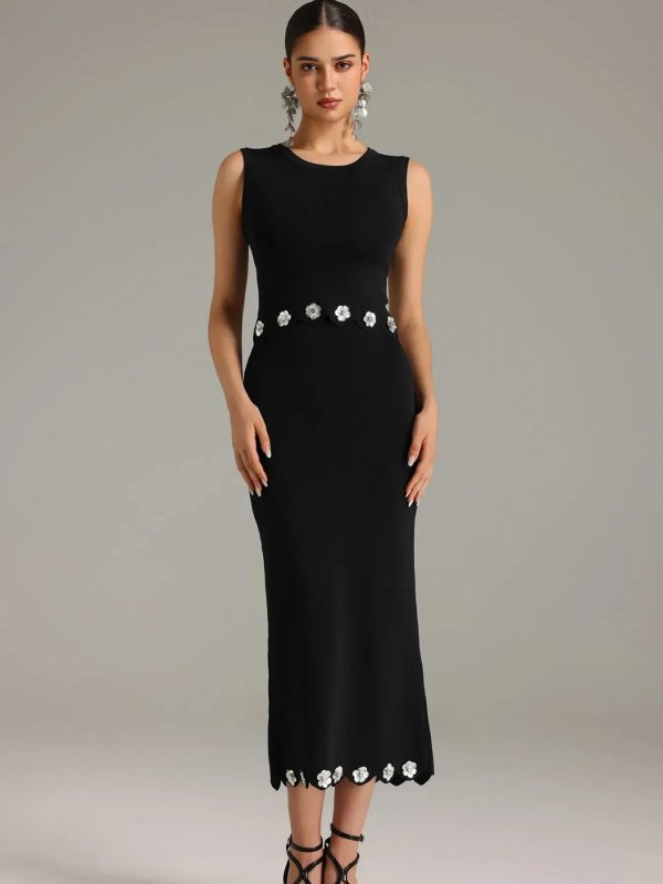 Luxury Flower Fashion O-neck Short Top Long Slim Skirt Set - Image 2