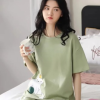 Casual Plus Size Pajama Set Summer Thin Short Sleeve Seven Pants Round Neck Homewear - Image 3