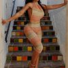 Elegant Colorful Print Sleeveless Bright Silk  Puss Backless Romper