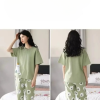 Casual Plus Size Pajama Set Summer Thin Short Sleeve Seven Pants Round Neck Homewear - Image 2