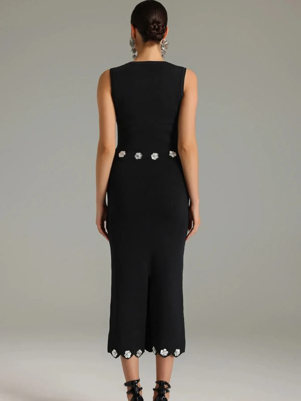 Luxury Flower Fashion O-neck Short Top Long Slim Skirt Set - Image 3