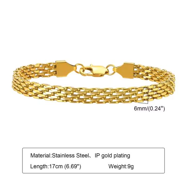 Sleek Stainless Steel Mesh Link Chain Jewelry