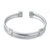 Stainless Steel Open Cuff Wire Hip Hop Knot Unisex Bracelet - Image 4