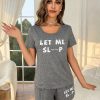 Two-Piece Casual Two-piece letter shorts pajamas set