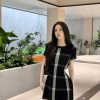 Vintage Hepburn Style Knitted  Short Sleeve Elegant Round Neck Dress - Image 2