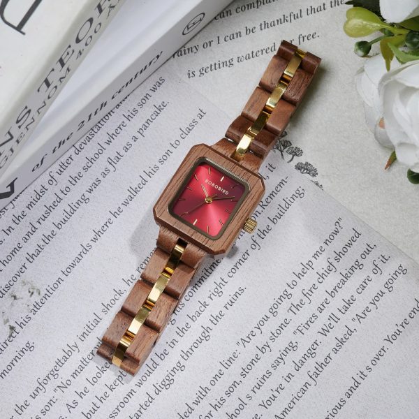 Wooden Fashion Niche Wrist Watch With Wood box - Image 2
