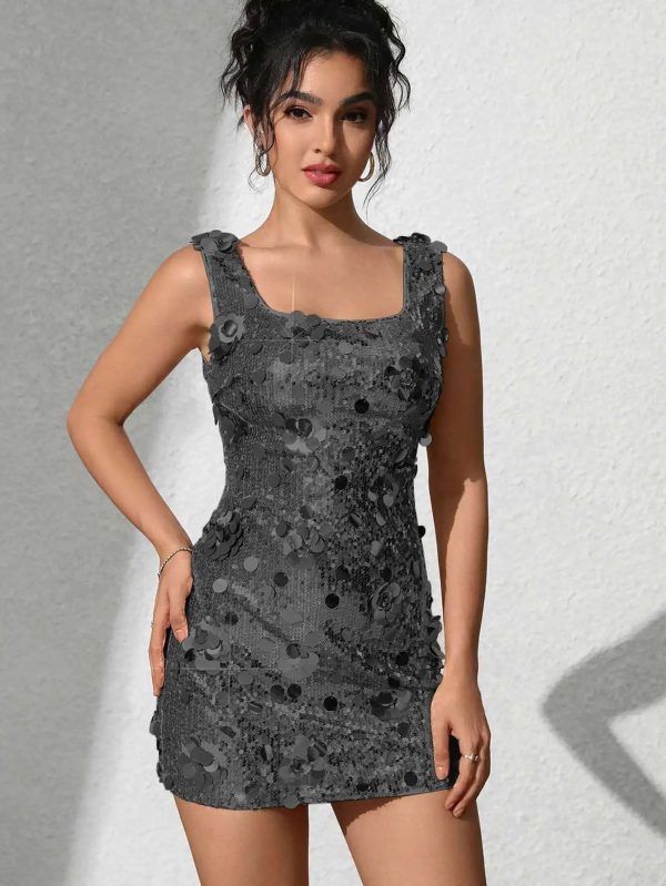Backless Sequin Fashion Elegant Bodycon Mini Party Dresses - Image 3