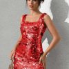 Backless Sequin Fashion Elegant Bodycon Mini Party Dresses - Image 16