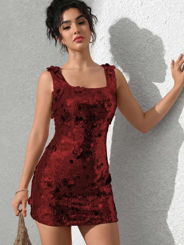 Backless Sequin Fashion Elegant Bodycon Mini Party Dresses - Image 18