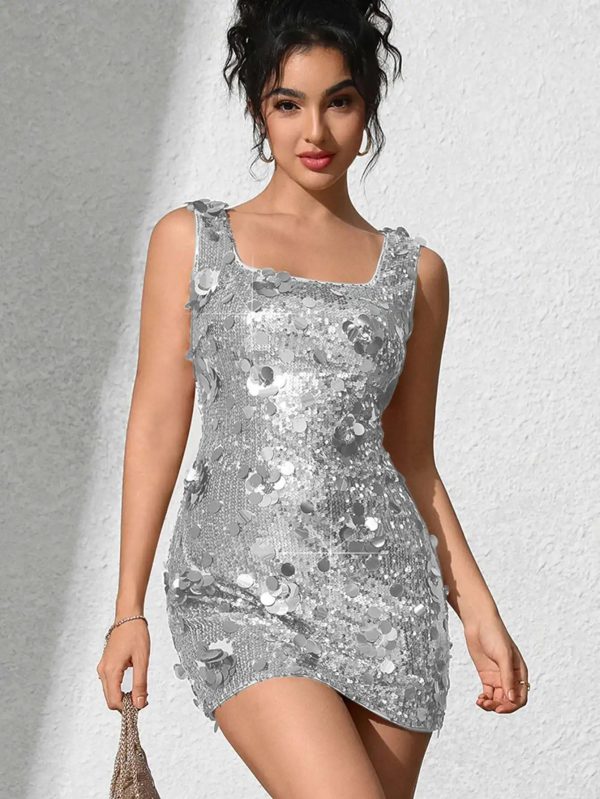 Backless Sequin Fashion Elegant Bodycon Mini Party Dresses - Image 22