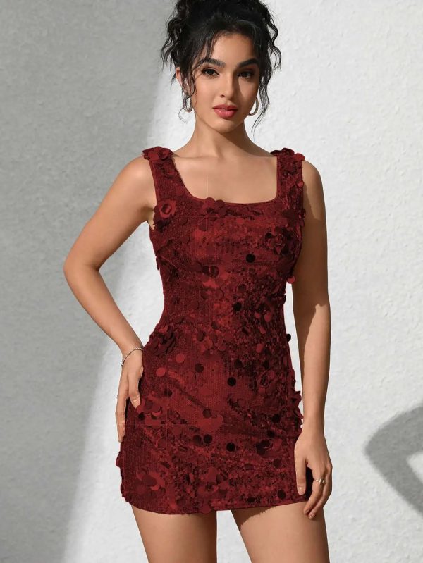 Backless Sequin Fashion Elegant Bodycon Mini Party Dresses - Image 20