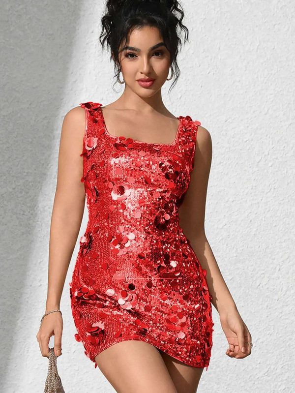 Backless Sequin Fashion Elegant Bodycon Mini Party Dresses - Image 17
