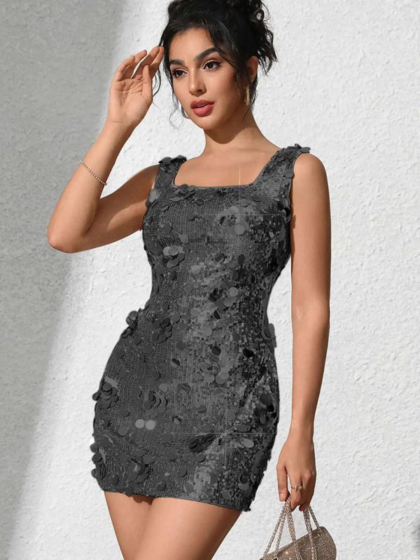 Backless Sequin Fashion Elegant Bodycon Mini Party Dresses - Image 4
