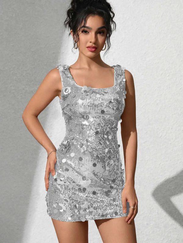 Backless Sequin Fashion Elegant Bodycon Mini Party Dresses - Image 24