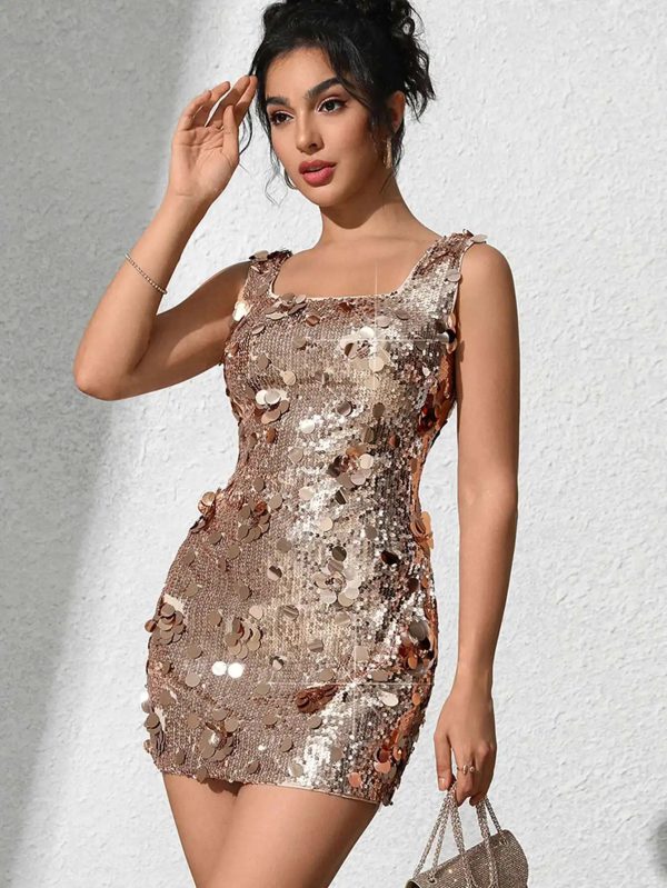 Backless Sequin Fashion Elegant Bodycon Mini Party Dresses - Image 7