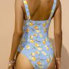 Casual Fruit Print Tummy Control One Piece Swimsuit - Image 5