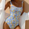 Casual Fruit Print Tummy Control One Piece Swimsuit - Image 6