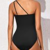 Casual Tummy Control One Shoulder One Piece Swimsuit - Image 2