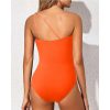 Casual Tummy Control One Shoulder One Piece Swimsuit - Image 8