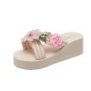 Elegant Embroidered Flower Flip Flops Slip Resistant Thick Soled Sandals - Image 10