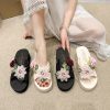 Elegant Embroidered Flower Flip Flops Slip Resistant Thick Soled Sandals - Image 15