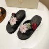 Elegant Embroidered Flower Flip Flops Slip Resistant Thick Soled Sandals - Image 18