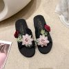 Elegant Embroidered Flower Flip Flops Slip Resistant Thick Soled Sandals - Image 4