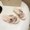 Elegant Embroidered Flower Flip Flops Slip Resistant Thick Soled Sandals - Image 9
